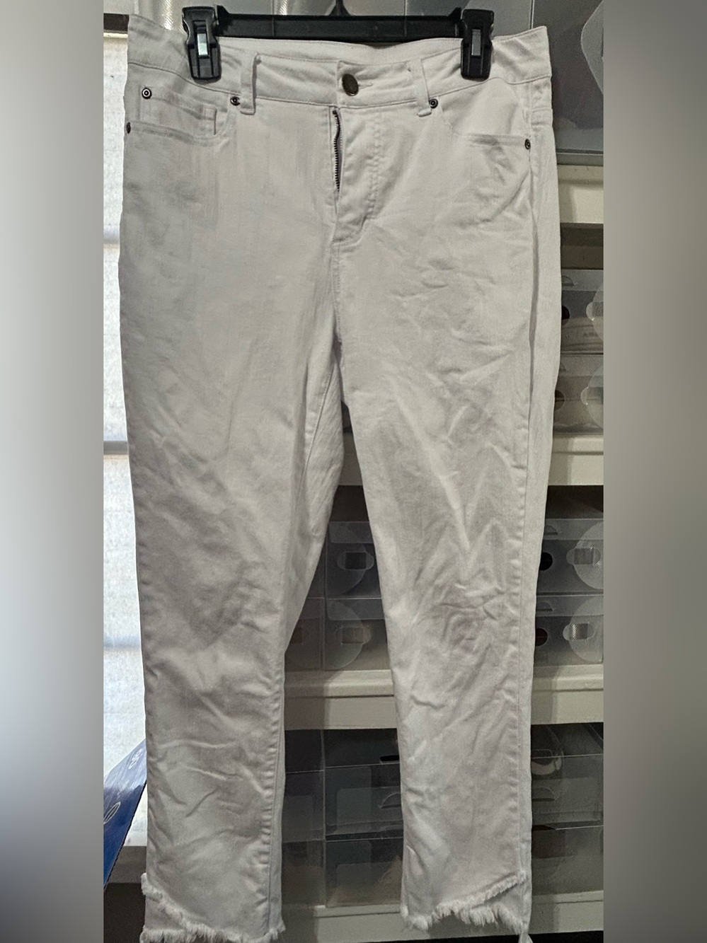 Multiples/Slimsation White Straight-Leg Chinos